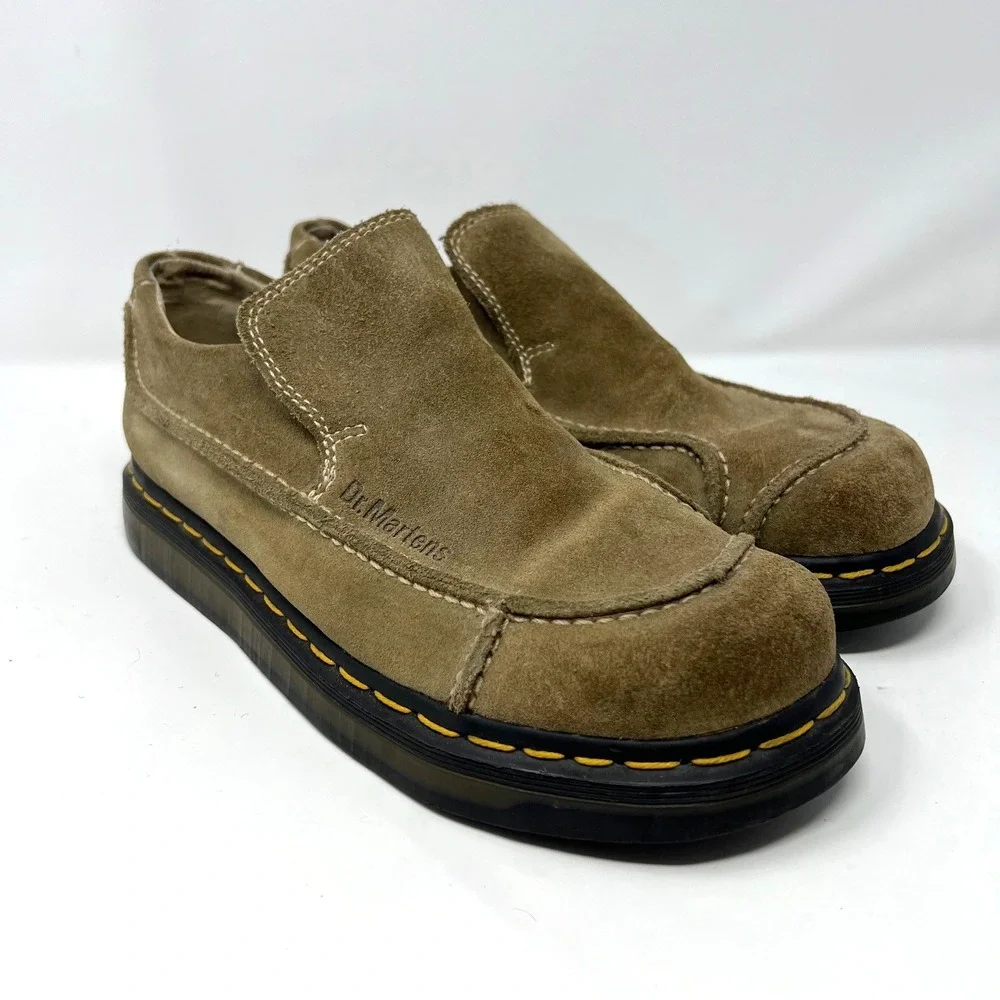 Dr Martens Men's Brown Slip-On Suede Loafers Size 8UK HTF Y2K Made in England